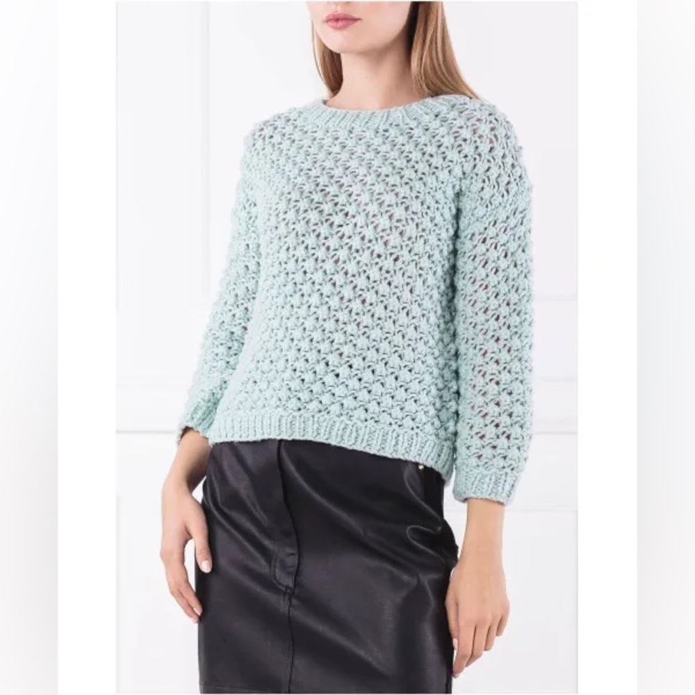Elisabetta Franchi knit sweater Maglia tricot Mint Green wool quality luxury‎ 6